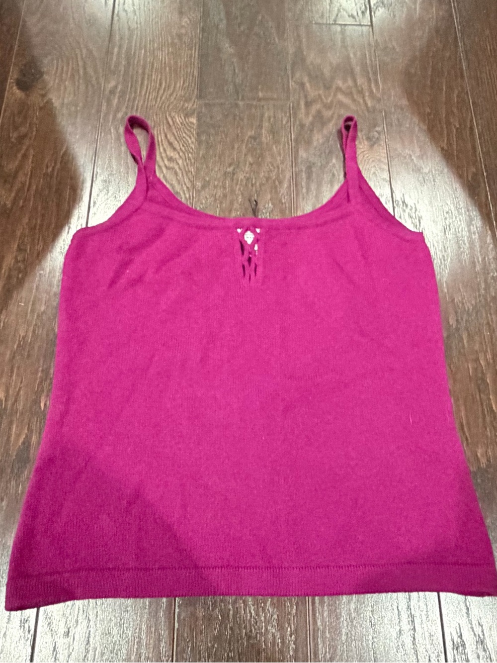 St. John by Marie Gray 100% Cashmere Tank Top Women Medium Knit Pink NEW